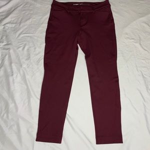 Cherry colored crop pants. Bus. casual.